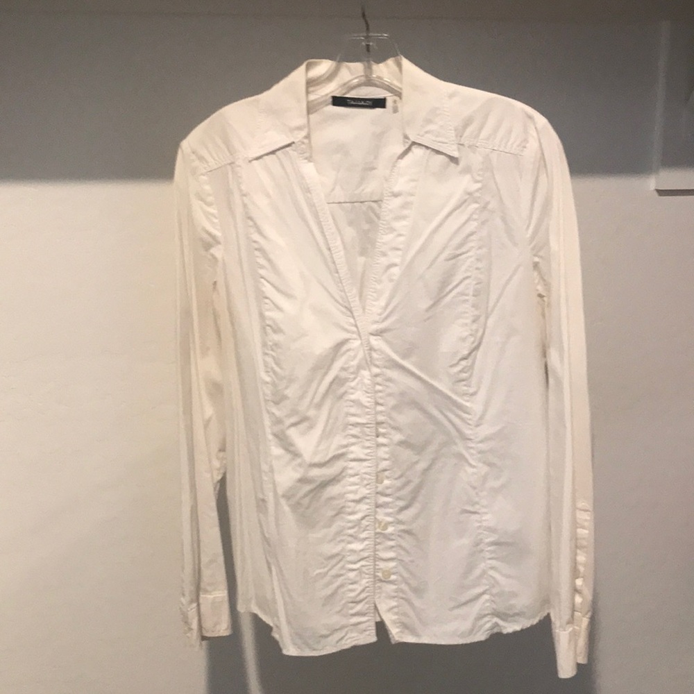 Tahari white blouse